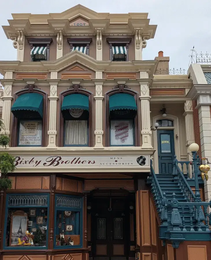 The visual trick of "Forced Perspective" on Main Street USA