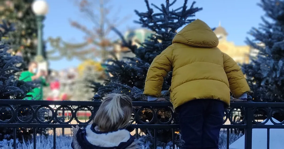 Crowds at Disneyland Paris during festive season