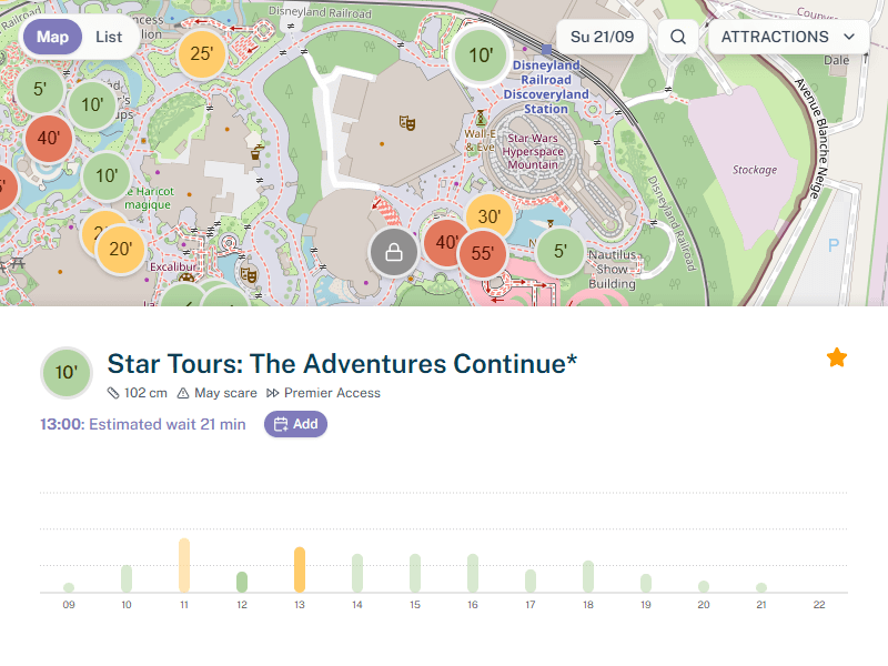 Crowd prediction estimates for Disneyland Paris