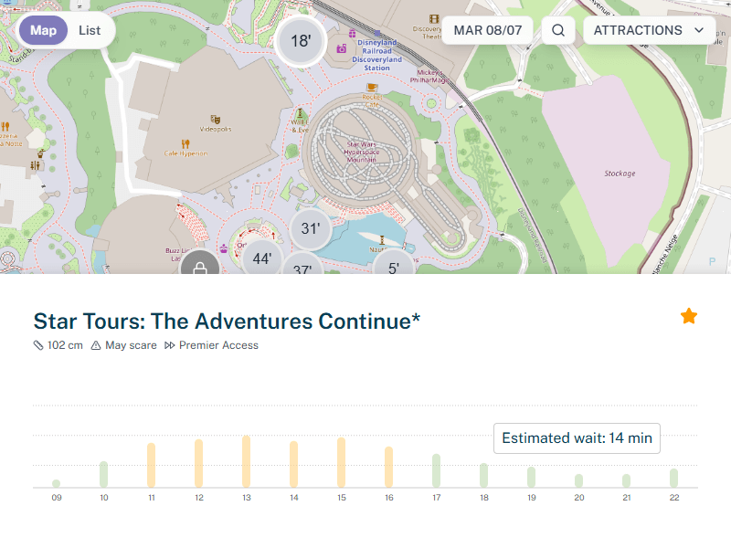 Crowd prediction estimates for Disneyland Paris