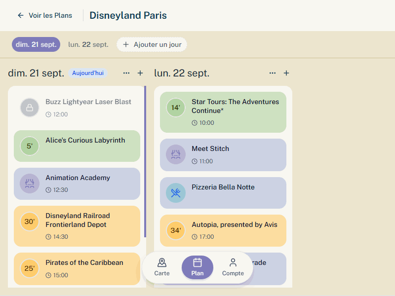 Planifiez votre visite à Disneyland Paris avec notre planificateur interactif